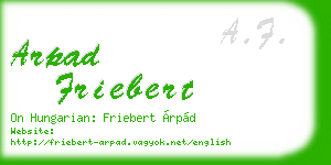 arpad friebert business card