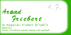 arpad friebert business card